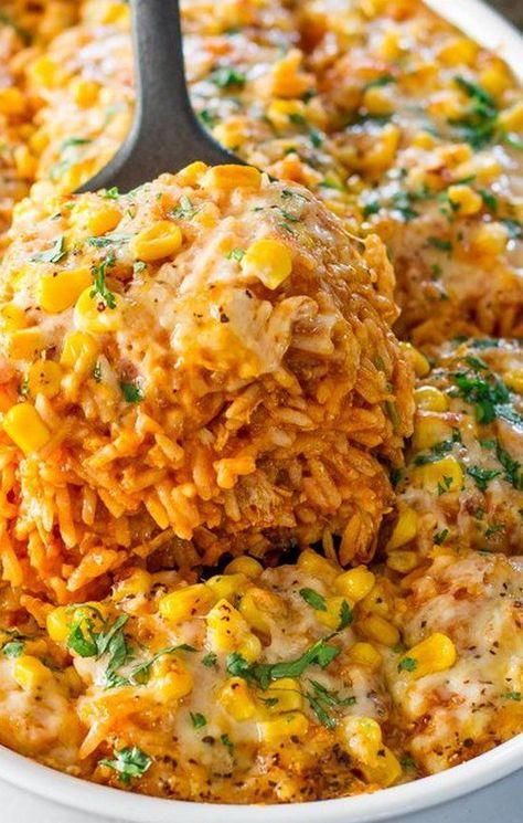 Chicken Enchilada Rice Casserole, Enchilada Rice Casserole, Chicken Enchilada Rice, Enchilada Rice, Rice Casserole Recipes, Salad Pasta, Chicken Enchilada, Rice Casserole, Think Food