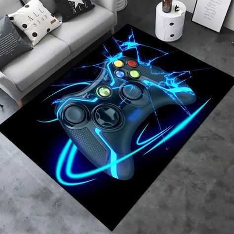 Boys Gaming Room, Rugs 3d, Set Up Gamer, Living Room Mat, Gamer Decor, Game Area, Crystal Floor, Furniture Selection, Living Room Mats