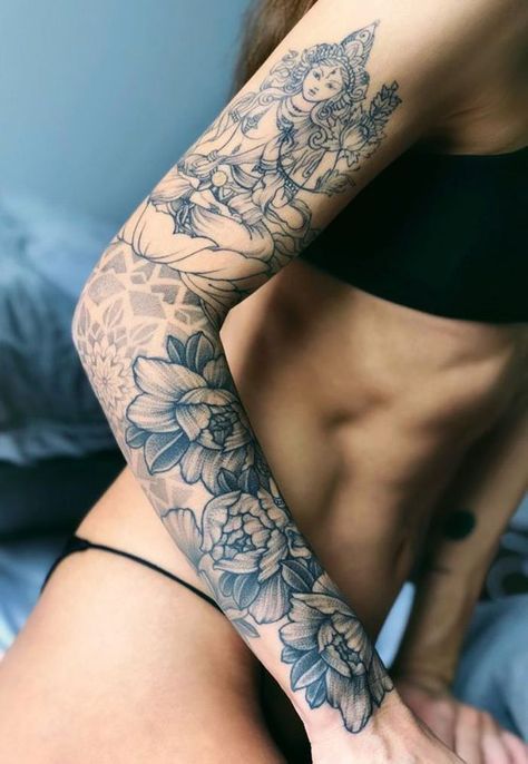 Tato Nama, Tato Henna, Marvel Tattoos, Geometry Tattoo, Elbow Tattoos, Cat Tattoos, Inspiration Tattoos, Floral Tattoo Sleeve, Flower Tattoo Sleeve