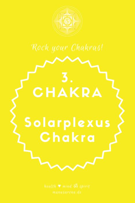 Das 3. Chakra wird im Sanskrit Manipūra genannt und bedeutet „Stadt der Juwel/Edelsteine“. Ein voll entfaltetes 3. Chakra lässt uns von Innen voller Energie strahlen.  Über das Solarplexus-Chakra verbinden wir uns mit dem Feuer-Element. Es beinhaltet das Verdaungsfeuer (Agni), da es mit dem Magen verbunden ist. Energetisch brodeln hier unsere Wut und Aggressionen. Chakra Health, Sanskrit, Reiki, Chakra, Meditation, Solar, Yoga, Health