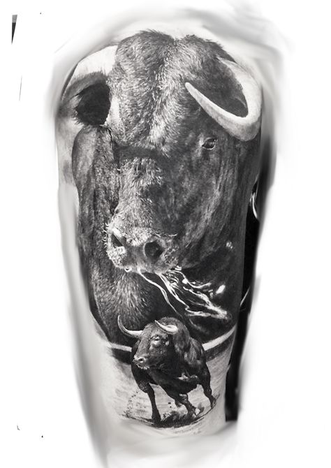 Tattoo Design For Men Leg, Bull Tattoo Design For Men, Bull Tattoo Design, Tattoo Design For Men, Taurus Bull Tattoos, Bull Tattoo, Samurai Tattoo Design, Taurus Bull, Bull Tattoos