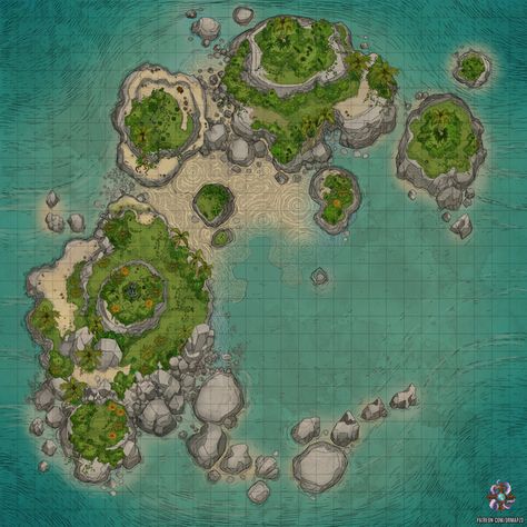 Sandy Island, Public 30x30 | Dr. Mapzo on Patreon Starfinder Maps, Pirate Reference, Map Rpg, Sea Map, Game Map, Pen And Paper Games, Fantasy City Map, Dnd Inspiration, Dnd World Map