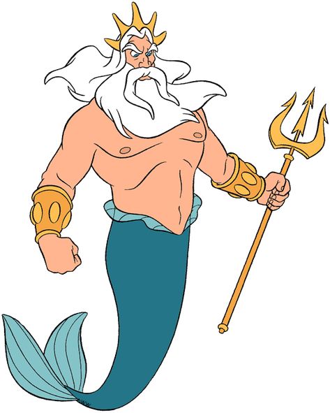 King Triton Art, King Triton Little Mermaid, Disney Clip Art, Little Mermaid Wallpaper, Disney Characters Christmas, Little Mermaid Characters, King Triton, Little Mermaid Live Action, Mermaid Cartoon