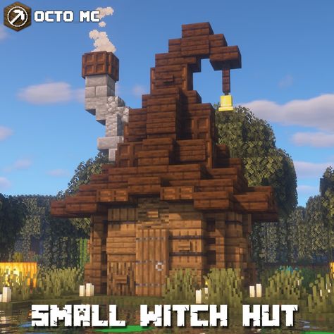 Witch Hut Minecraft, Hut Minecraft, Minecraft Witch House, Minecraft Witch, Minecraft Small House, Cottage Minecraft, Case Minecraft, Witch Hut, Minecraft House Plans