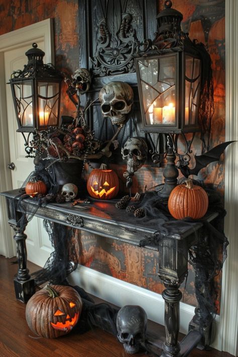 Halloween Theme Room Ideas, Halloween Women Costume Ideas, Halloween Kitchen Decor Ideas, Halloween Kitchen Ideas, Women Costume Ideas, Halloween Porch Decor, Halloween Entryway, Witch Skeleton, Halloween Outdoor Decoration