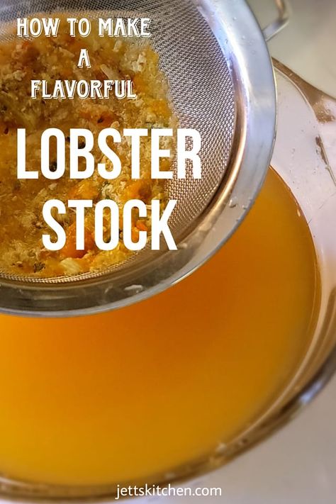 Lobster Broth Recipes, Lobster Stock Recipes, Lobster Stock From Shells, Seafood Stock Recipes, Lobster Broth, Shrimp Stock Recipe, Beef Stock Recipes, Shrimp Stock, Lobster Stew