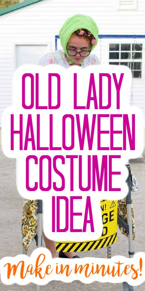 Bingo Lady Costume Ideas, Old Lady Costumes For Women, Best Old Lady Costume, Old Women Halloween Costume, Granny Costumes For Adults, Nursing Home Costumes, Scary Old Lady Costume, Grandma Halloween Costume For Women, Elderly Halloween Costume