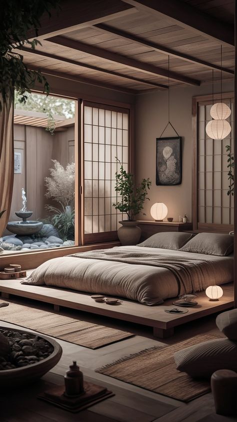 Japanese Bedroom Design: 15 Essential Elements for Tranquility Asian Aesthetic Home Decor, Japanese Style Modern House, Japan Interior Design Bedroom, Japan House Interior Design, Asian Home Aesthetic, Japanese House Modern Interior, Japanese Zen Interior Design, Japan Room Aesthetic, Japanese Home Aesthetic