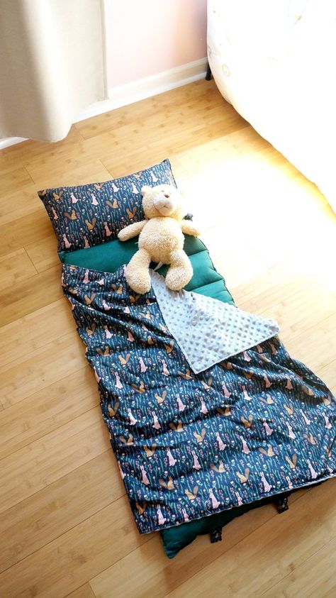 Nap Mat Pattern, Sensory Kids Room, Sleeping Mats For Kids, Preschool Nap Mats, Diy Sleeping Bag, Kids Nap Mats, Nap Mats, Pillow And Blanket, Toddler Nap Mat