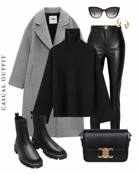 Grey Coats Outfit, Zara Outfit Inspiration, 2024 Outfit Ideas, Outfits With Coats, Winter Outfit Work, Outfit Winter Ideas, Zara Beauty, Vinter Mode Outfits, Look Paris