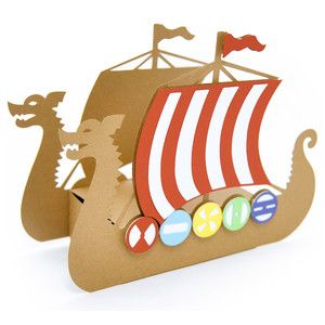 Viking Projects For Kids, Viking Ship Project, Cardboard Viking Ship Template, Viking Ship Silhouette, Viking Longboat Template, Barco Viking, Vikings For Kids, Viking Birthday, Viking Longboat