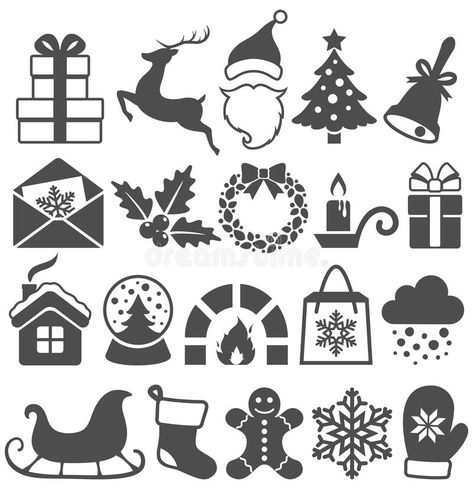 Free Christmas Svg, Blue Christmas Nails, Winter Sparkle, Red Christmas Nails, Black And White Stickers, Silhouette Christmas, Christmas Svg Files, Christmas Icons, Black Christmas