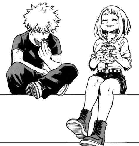 Katsuki Bakugou & Uraraka Ochako || Boku no Hero Academia Bnha Manga, Bakugou And Uraraka, Deku X Uraraka, Ochaco Uraraka, Bakugou Manga, Class 1 A, Ochako Uraraka, My Hero Academia Memes, Boku No Hero Academia Funny