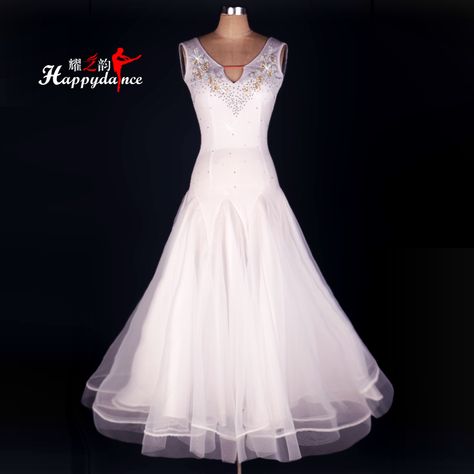 Cheap ballroom dance dress, Buy Quality ballroom dancing costume directly from China dance ballroom dress Suppliers: Ballroom dance costume sexy V-neck senior sleeveless diamond ballroom dance dress for women ballroom dance competition dresses Waltz Dance Dress, White Ballroom, Modern Dance Dresses, Ballroom Standard Dress, Ballroom Dance Competition Dress, Ballroom Dancing Dresses Latin, Modern Dance Costume, Ballroom Dance Competition, Waltz Dress