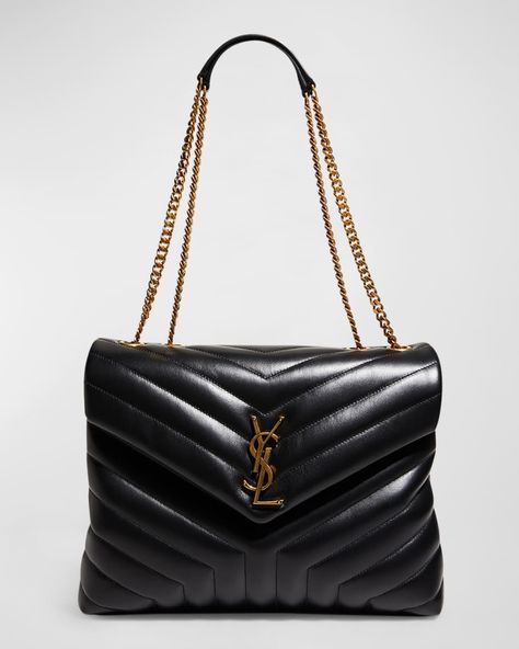 Saint Laurent Loulou Medium YSL Shoulder Bag in Quilted Leather Ysl Loulou Bag, Ysl Shoulder Bag, Saint Laurent Handbags, Ysl Logo, Saint Laurent Bag, Womens Crossbody Bag, Chain Shoulder Bag, Perfect Bag, Quilted Leather