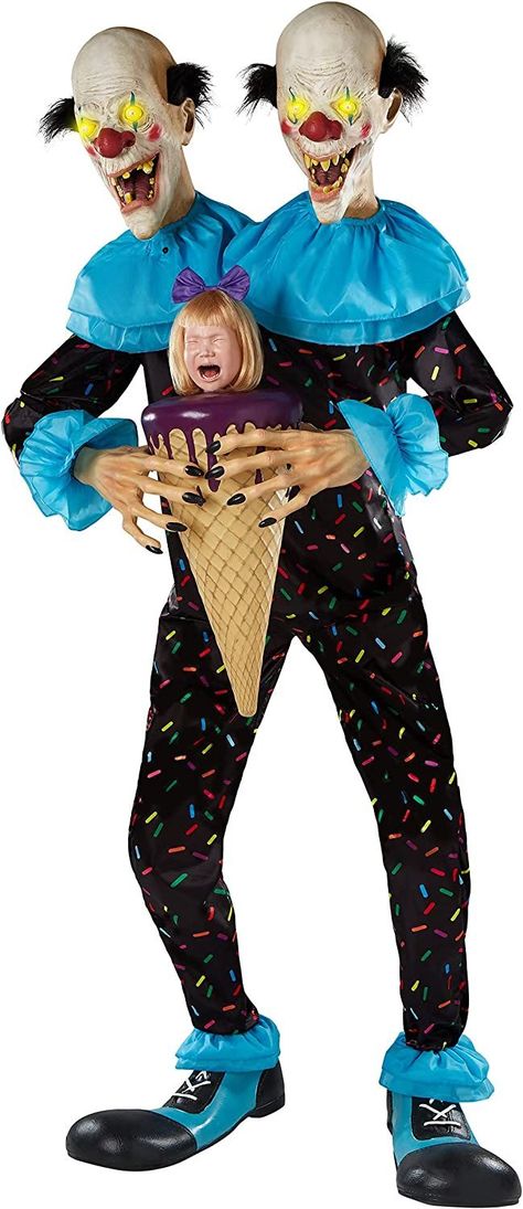 Halloween decoration- Spirit Halloween 7 Ft. Two Scoops Animatronic Decoration Clown Animatronic, Spirit Halloween Animatronics, Halloween Animatronics, Spencers Gifts, Ice Cream Social, Halloween 2, Barbie Dream House, Balloon Animals, Halloween Stickers