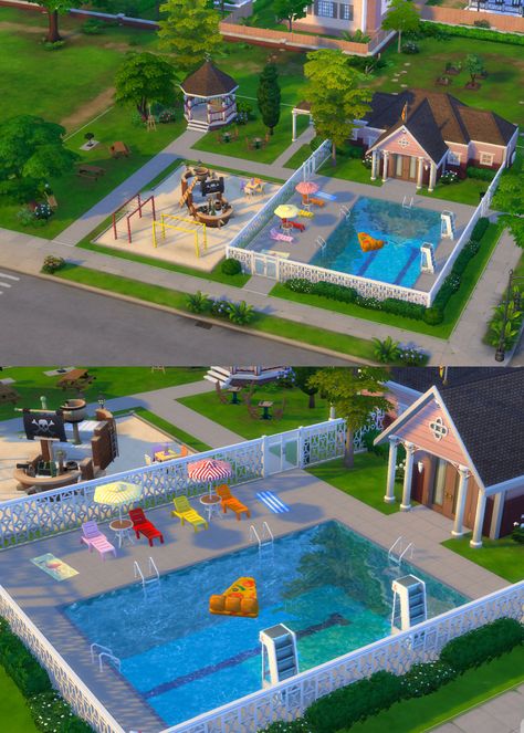 Redoing Foundry Cove with a sweet, fruit theme. Find as "The Punch Bowl" in gallery, or search @wonderlandinn. 2 versions, base game and packs. #sims4 #willowcreek #foundrycove #sims4builds #sims4ideas Sims 4 Cheats, Minecraft Interior Design, Sims 4 House Plans, Sims 4 House Building, Sims 4 House Design, Sweet Fruit, The Punch, Casas The Sims 4, Sims Building