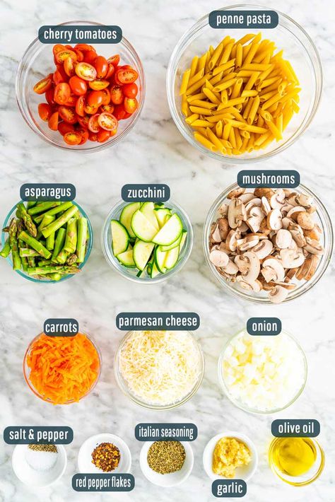 Instant Pot Pasta Primavera, Pasta Primeravera Recipe, Prima Vera Pasta Recipe, Veggie Primavera Pasta, Healthy Pasta With Veggies, Pasta Salad With Vegetables, Pasta Salad With Veggies, Penne Pasta Recipes Healthy, Penne Primavera Pasta