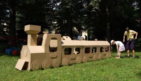 Cardboard Train, Polar Express Party, Ward Christmas Party, Cardboard Recycling, Polar Express Train, Train Decor, Train Theme, Cardboard Toys, Trains Birthday Party