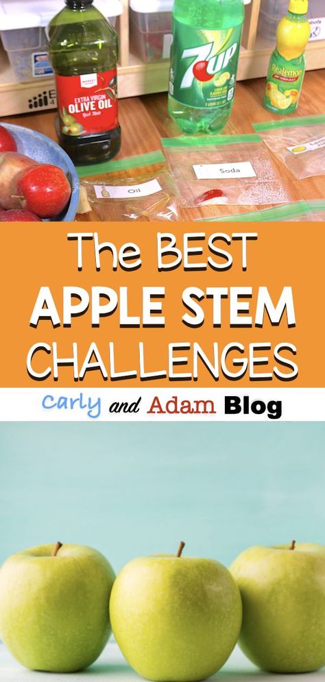 This fall, don’t just teach the standards. Engage your elementary students in hands-on STEM challenges and real-world science experiments with apples! Spice up your lesson plans with these top 4 apple science activities. #STEM #ElementarySTEM Apple Science Activities, Apple Experiment, Stem Challenges For Kids, Fall Stem Challenges, Steam Activities Elementary, Apple Lesson Plans, Apple Science Experiments, Apple Science, Fall Stem Activities