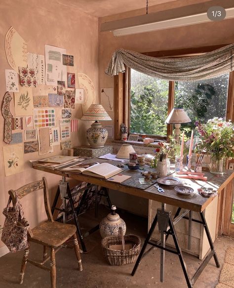 Tess Newall, Dream Art Room, Home Art Studio, Studio Vibes, Art Studio Room, Studio Desk, Backyard Studio, Art Studio At Home, Dream Studio