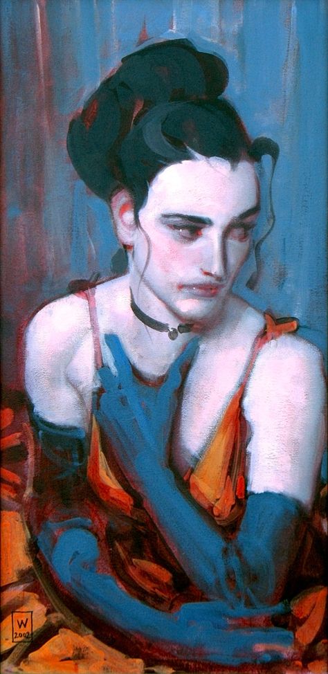 John Watkiss, Orange Illustration, Art Musical, Blue And Orange, Art Plastique, Figure Painting, Figurative Art, Portrait Drawing, Pretty Art