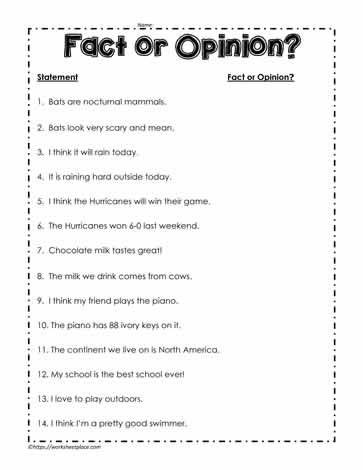 Fact or Opinion Fact Opinion Worksheet, Fact Or Opinion Worksheet, Fact Opinion Activities, Opinion Writing Kindergarten, Fact And Opinion Worksheet, Fact Or Opinion, Math Fact Worksheets, Reading Facts, Life Skills Class