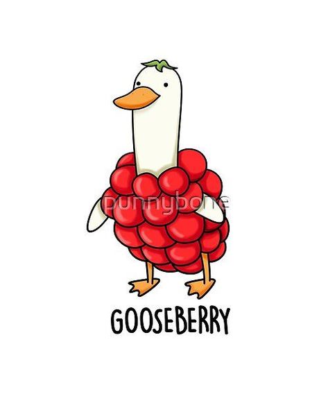 Gooseberry Animal Pun by punnybone | Redbubble Berry Puns, Geeky Cross Stitch Patterns, Cute Goose, Funny Vegetables, Funny Food Puns, Literature Humor, Animal Puns, Cute Puns, Animal Doodles