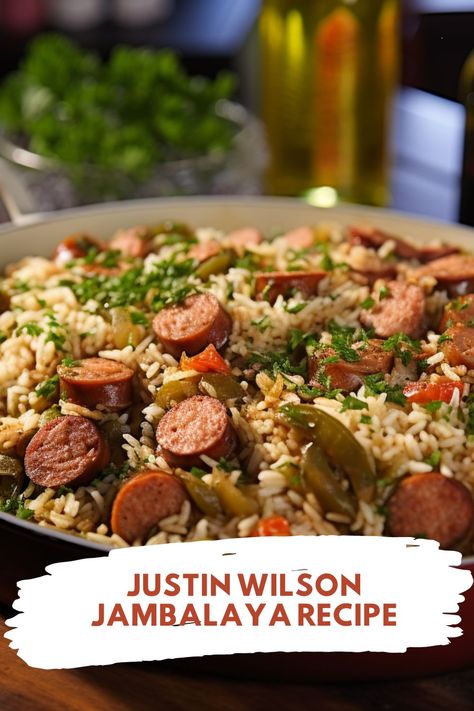 If you're looking for the perfect jambalaya recipe, look no further! Here's an easy-to-follow classic from renowned Louisiana chef and entertainer, Justin Wilson. Louisiana Jambalaya Recipe, Justin Wilson Recipes, Cajun Comfort Food, One Pot Rice Meals, Justin Wilson, Seafood Gumbo Recipe, Jamaica Food, Cajun Creole Recipes, Jambalaya Recipe