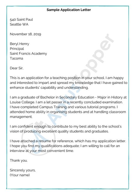 Application Letter Sample For Teachers, Application Letter For Employment Sample, Teacher Job Application Letter Sample, Teacher Application Letter, Example Of Application Letter, Simple Job Application Letter, Application Letter For Employment, Simple Application Letter, Application Letter For Teacher