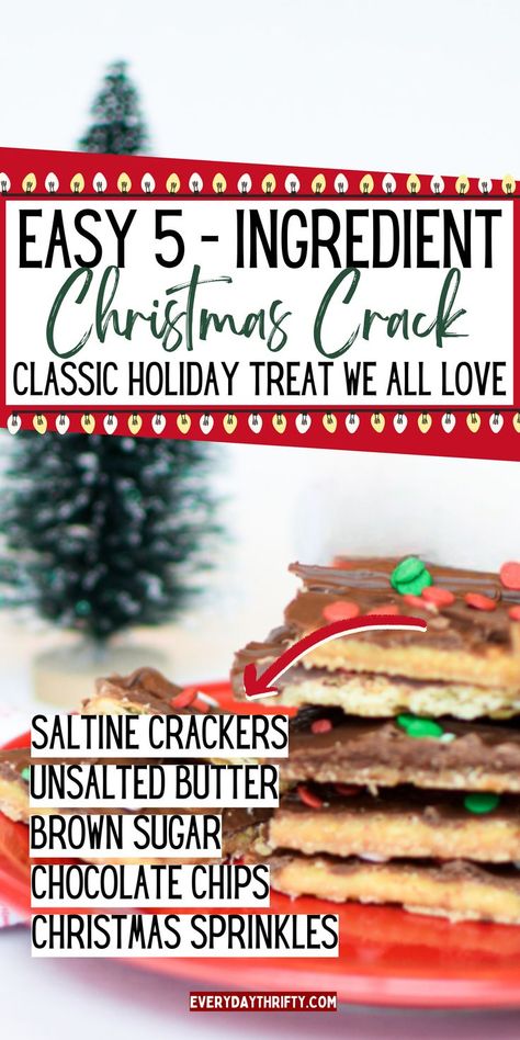 This Christmas Crack recipe is the perfect mix of sweet and salty! Using saltine crackers, butter, and chocolate, this easy Christmas snack is ideal for any Christmas party or holiday gathering. Add toppings like holiday sprinkles, nuts, or candy to make it even more festive. It’s also great as a quick Christmas dessert or as a homemade Christmas food gift! Bark Made With Saltine Crackers, Christmas Bark Saltine Crackers, Christmas Crackle Recipe Saltine, Saltine Christmas Bark, Dessert Recipes Using Saltine Crackers, Saltine Christmas Crackers, Candy Made With Saltine Crackers, Saltine Cracker Bark Recipes, Christmas Candy With Ritz Crackers