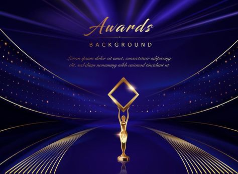 Blue Golden Stage Award Background. Trophy on Luxury Background. Modern Abstract Design Template. LED Visual Motion Graphics. Wedding Marriage Invitation Poster. Award Banner Design, Award Invitation Design, Award Design Graphics, Award Poster Design, Luxury Poster Design, Blue Luxury Background, Luxury Background Design, Award Background, Bday Background