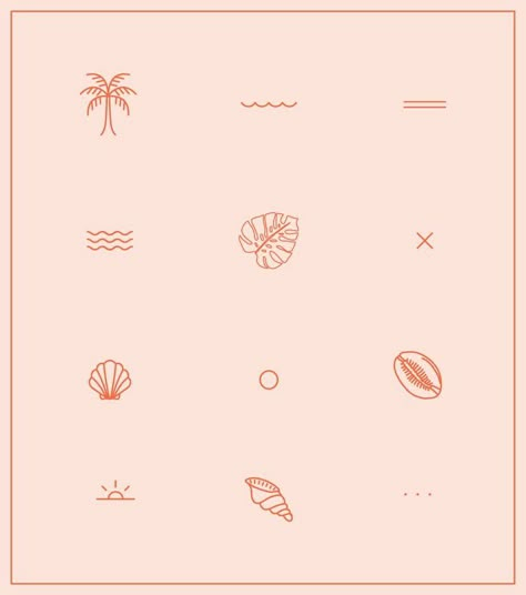 Minimal Icons Aesthetic, Tropical Icons, Muster Tattoos, Soyut Sanat Tabloları, Simplistic Tattoos, Mini Tattoos, Icons Design, Minimalist Tattoo, Graphic Design Branding