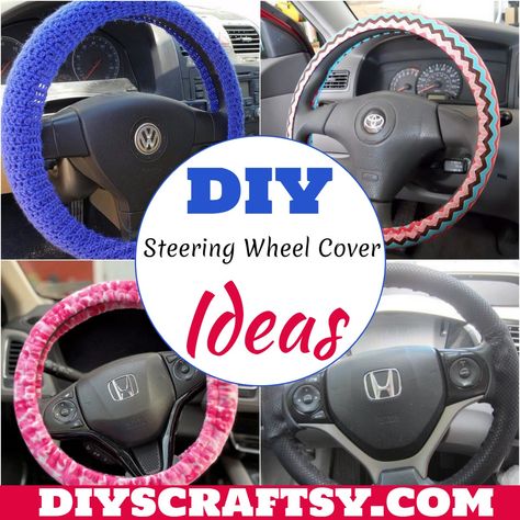 17 DIY Steering Wheel Cover Ideas Crochet Steering Wheel Cover Pattern, Steering Wheel Cover Pattern, Diy Steering Wheel Cover, Diy Car Upholstery, Diy Steering Wheel, Diy Upholstery Cleaner, Steering Wheel Cover Diy, Car Upholstery Cleaner, Crochet Steering Wheel