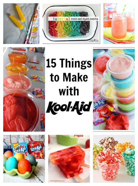 15 Things to Make with Kool-Aid - crafts and recipes! {poofycheeks} Kool Aid Dye, Fajita Casserole, Chicken Fajita Casserole, Crock Pot Chicken, Chicken Fajita, Sweet Drinks, Things To Make, Rock Candy, Family Meal