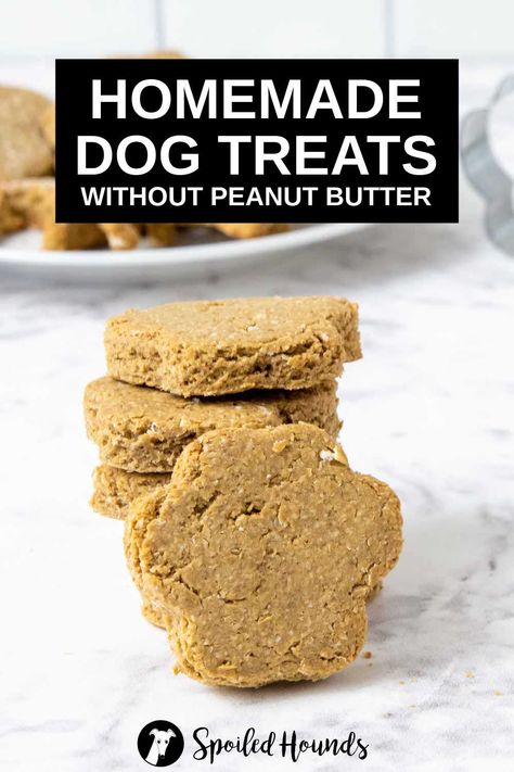 Homemade Dog Treats without peanut butter are made with oat flour, sunflower seed butter, eggs, and applesauce. Get the easy recipe and find out how to make the best treats for dogs with no peanut butter. These crunchy baked dog treats have healthy and simple ingredients. #dogtreats #homemadedogtreats #diydogtreats Dog Treats Without Flour, Dog Treats Without Peanut Butter, Easy Dog Biscuit Recipe, Dog Biscuit Recipe, Baked Dog Treats, No Bake Dog Treats, Dog Cookie Recipes, Sunflower Seed Butter, Best Treats