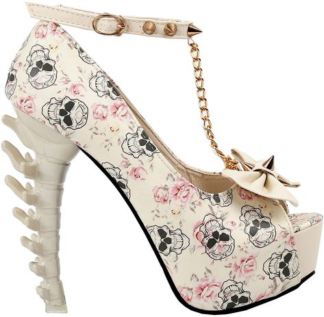 Skull Heels, Heels Beige, Skull Shoes, Perfect Heels, Beige Shoes, Platform High Heels, Crazy Shoes, High Heels Stilettos, Heel Pumps