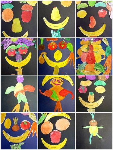 Healthy Food Activities, Healthy Food Art, Nutrition Activities, Food Activities, Preschool Theme, Kindergarten Art, Food Crafts, Fruit Art, Food Themes