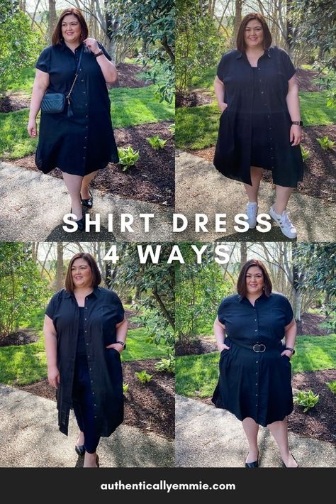 Shirt Dress Plus Size Outfits, Plus Size T Shirt Dress Outfits, Black Shirt Dress Outfit, Shirt Dress Plus Size, Plus Size Shift Dress, Plus Size Shirt Dress, Dress Styling, Shirt Hacks, Shirt Dress Outfit