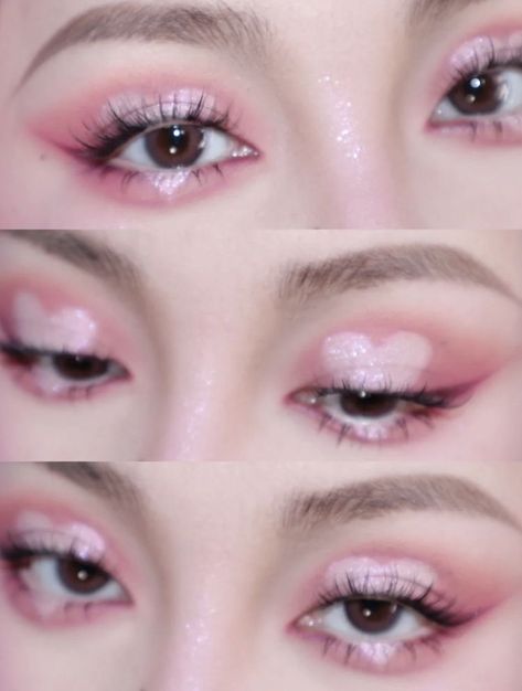 Pastel Pink Makeup Looks, K12 Makeup, K-12 Makeup Ideas, Pink And White Makeup, Changbin Salon, Trilogy Tour, Descendants Dr, Cute Eye Makeup, Douyin Makeup