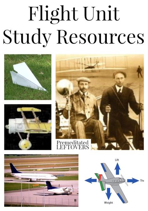 Flight Unit Study Resources including information on aviation lesson plans, activities that teach flight, how things fly and books on flight for kids. Flight Unit Study, Flight Unit Grade 6, Airplane Unit Study, Flight Activities For Kids, Flight Lessons, Aviation Education, Transportation Unit, Space Unit, Study Resources