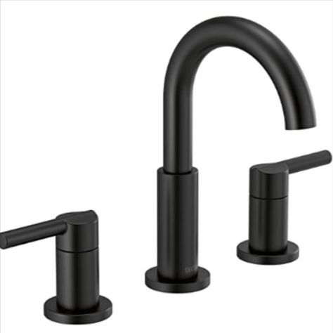 Delta Faucet Nicoli Widespread Bathroom Faucet 3 Hole, Matte Black Bathroom Faucet, Bathroom Sink Faucet, Drain Assembly, Matte Black 35… ** Bay Cam Plumbing makes a small commission off each purchase through our links. Thank you for supporting a small business. Delta Nicoli, Brizo Bathroom Faucet, Black Faucet Bathroom, Matte Black Bathroom Faucet, Black Bathroom Sink, Black Bathroom Faucet, Matte Black Bathroom, Black Faucet, Faucet Bathroom