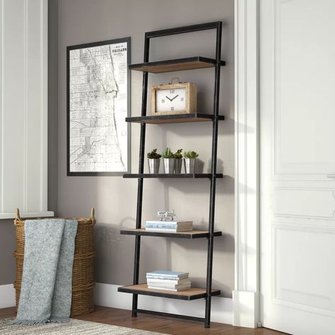 Leaning Bookshelf, Unique Bookcase, Leaning Bookcase, Ladder Bookshelf, Plywood Shelves, Wood Ladder, Cube Bookcase, Ladder Shelf, Etagere Bookcase