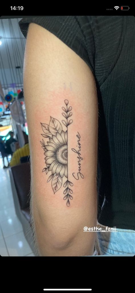 Cute Tattoos Sunflowers, Your Are My Sunshine Tattoo Ideas, You Are My Sunshine Tattoo, Sunflower Butterfly Tattoo, My Sunshine Tattoo, Sunshine Tattoo, Sunflower Tattoos, My Sunshine, You Are My Sunshine