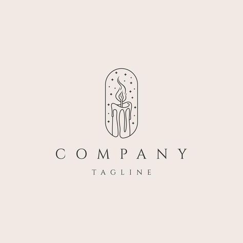 Candle Logo Design, Candle Drawing, Candle Logo, Logo Design Love, Single Line Tattoo, Design Studio Logo, Logo Design Set, Badge Template, Logo Shapes