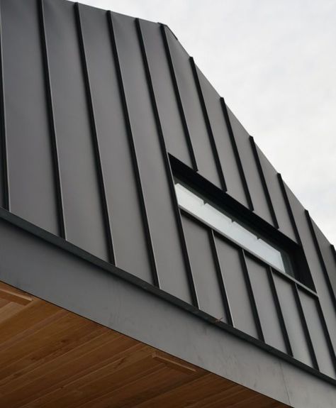 Standing Seam Facade, Standing Seam Siding, Zinc Cladding, Cladding Design, External Cladding, Metal Facade, House Cladding, Warehouse Design, Facade Cladding