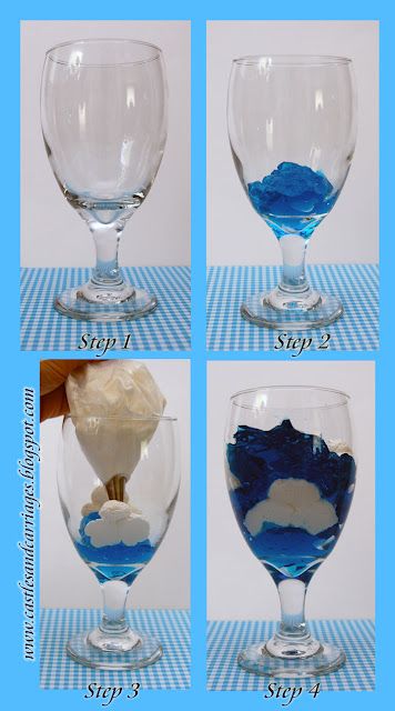 Cloud Jello, Jello With Cool Whip, Parfait Glasses, Blue Jello, Jello Desserts, Wilton Cake Decorating, Jello Salad, Jello Recipes, Wilton Cakes