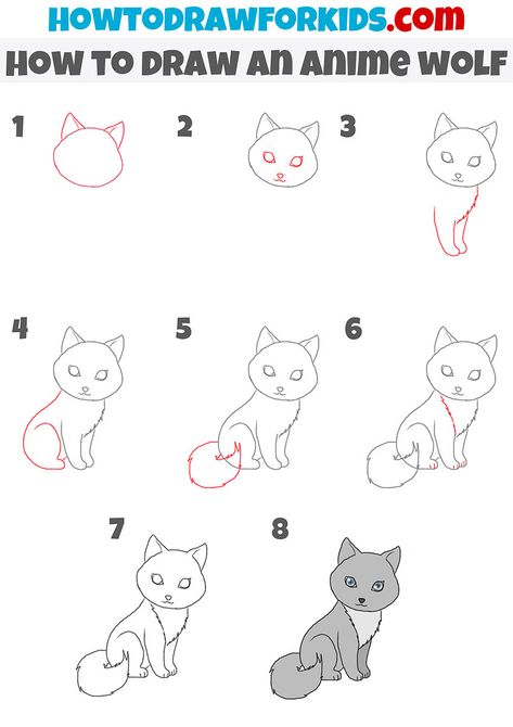 How To Draw A Wolf Step By Step Easy, How To Draw A Wolf Easy, How To Draw A Wolf, Wolf Drawing Easy, Christmas Drawings For Kids, Easy Fish Drawing, Drawing Easy Step By Step, Wolf Drawings, Easy Art Lessons