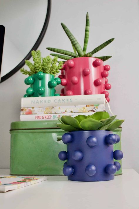 The Cutest DIY Planters • A Subtle Revelry Diy Plant Pots Upcycle, Upsicling Ideas, Whimsical Decor Diy, Butterfly Balloons, Indoor Crafts, Planter Diy, Baby Room Diy, Diy Furniture Decor, Plant Pot Diy