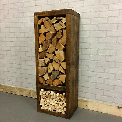 Wood Burner Log Storage, Log Basket Ideas, Indoor Log Storage Ideas, Indoor Wood Storage Ideas, Log Storage Living Room, Wood Storage Indoor, Log Store Indoor, Wood Holder For Fireplace, Firewood Holder Indoor